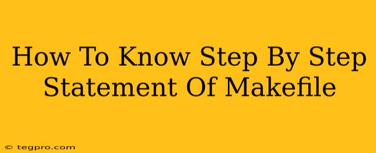 How To Know Step By Step Statement Of Makefile