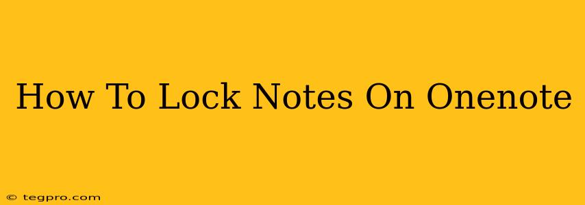 How To Lock Notes On Onenote