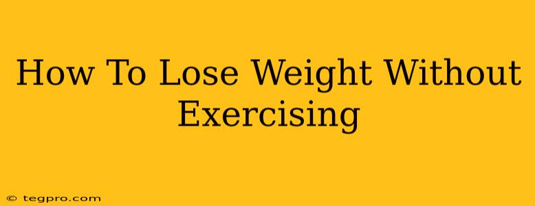 How To Lose Weight Without Exercising