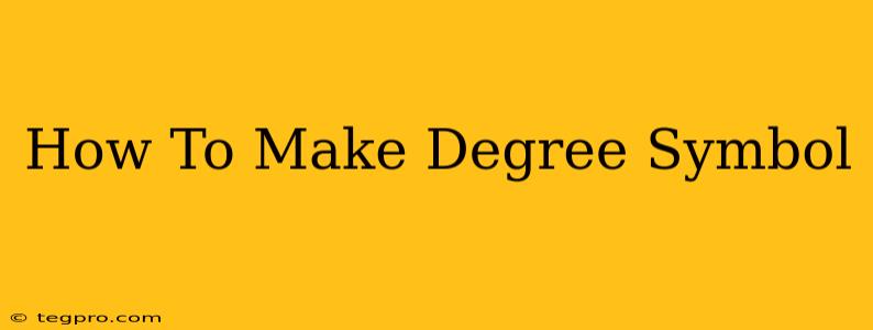 How To Make Degree Symbol