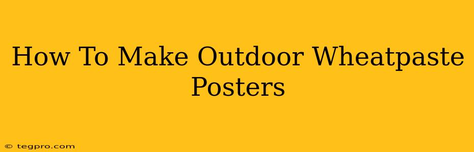 How To Make Outdoor Wheatpaste Posters