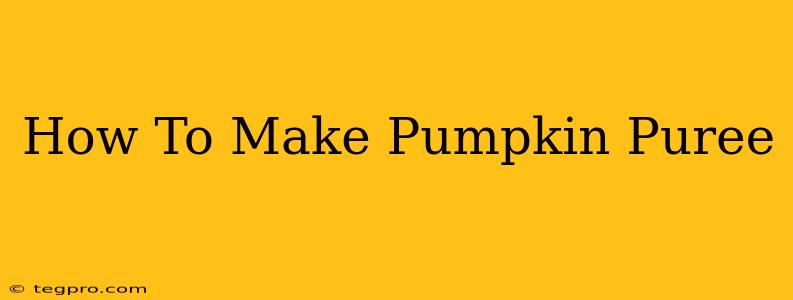 How To Make Pumpkin Puree