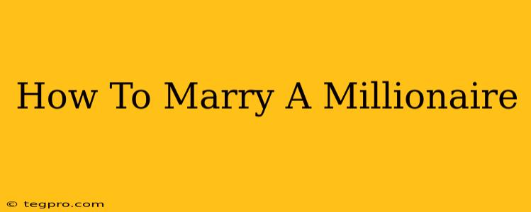 How To Marry A Millionaire