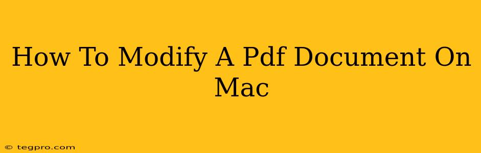 How To Modify A Pdf Document On Mac