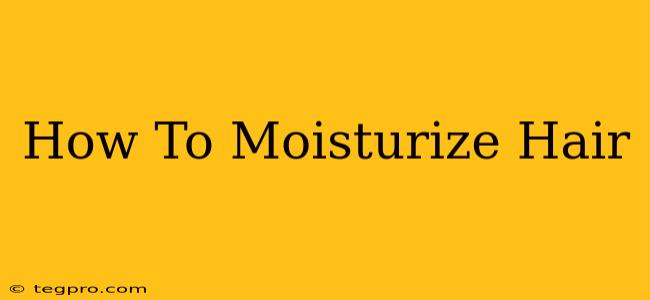 How To Moisturize Hair