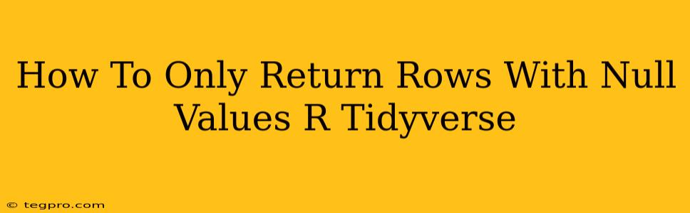 How To Only Return Rows With Null Values R Tidyverse