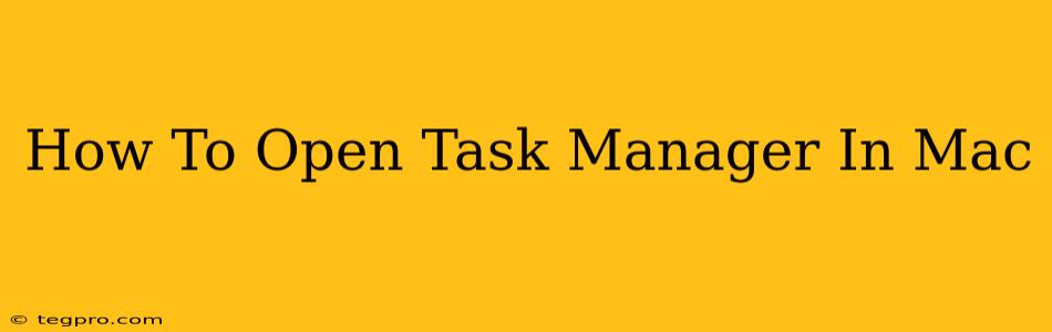 How To Open Task Manager In Mac