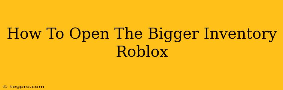 How To Open The Bigger Inventory Roblox