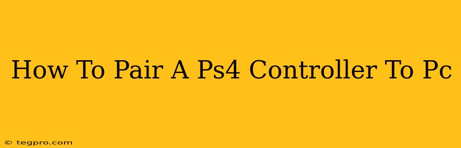 How To Pair A Ps4 Controller To Pc