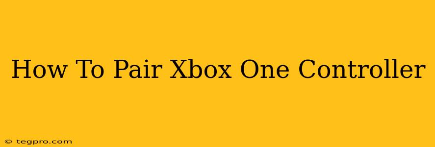 How To Pair Xbox One Controller