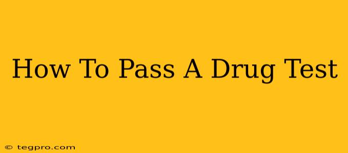 How To Pass A Drug Test