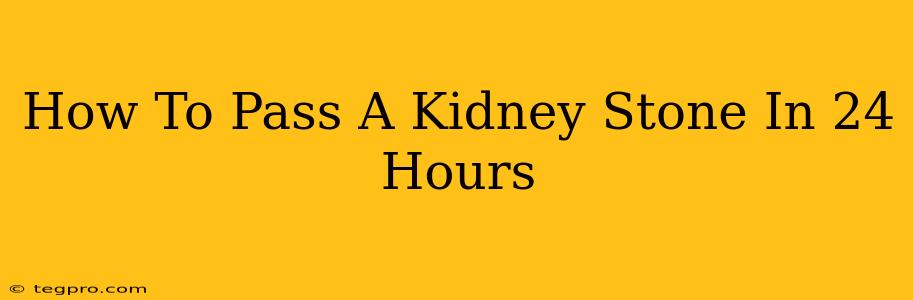 How To Pass A Kidney Stone In 24 Hours