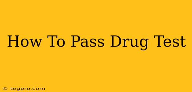 How To Pass Drug Test