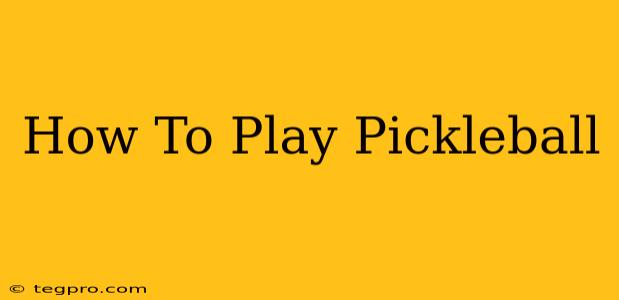 How To Play Pickleball