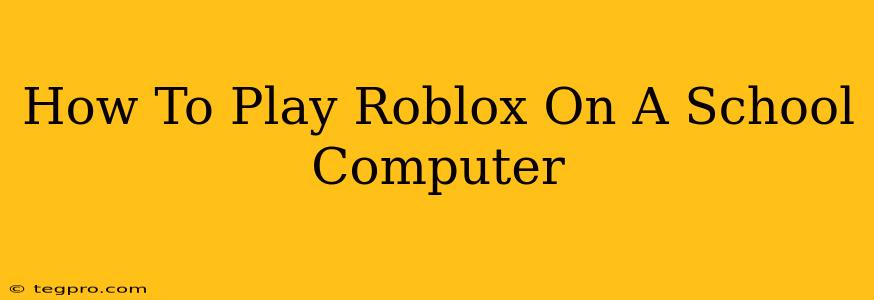 How To Play Roblox On A School Computer