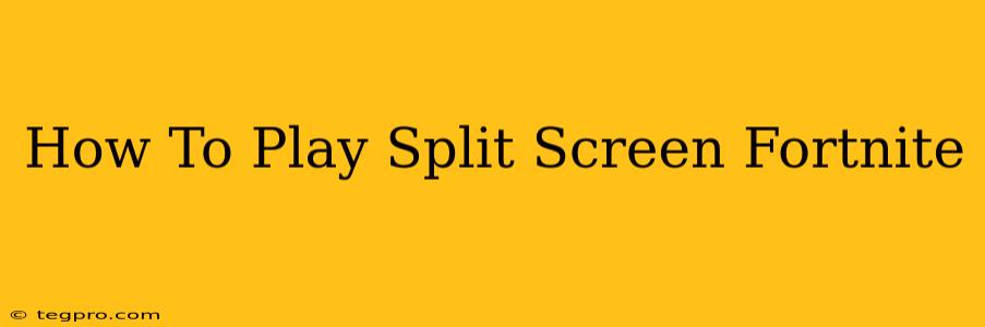 How To Play Split Screen Fortnite