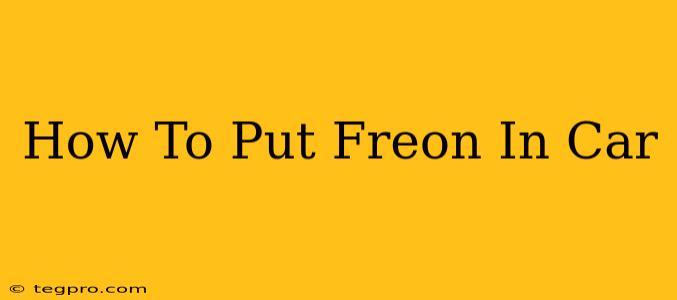 How To Put Freon In Car