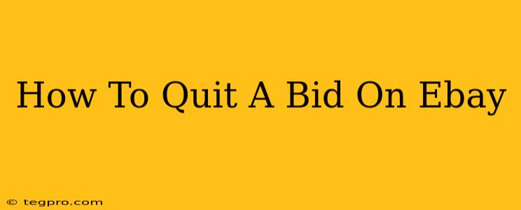 How To Quit A Bid On Ebay