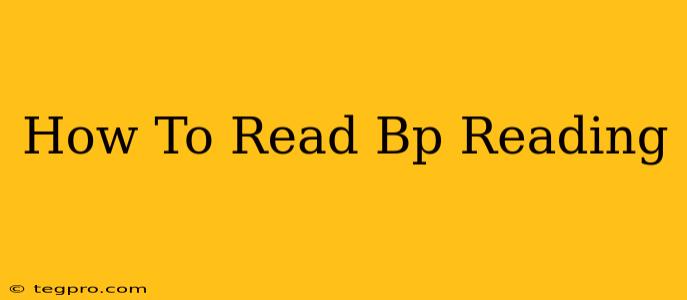 How To Read Bp Reading