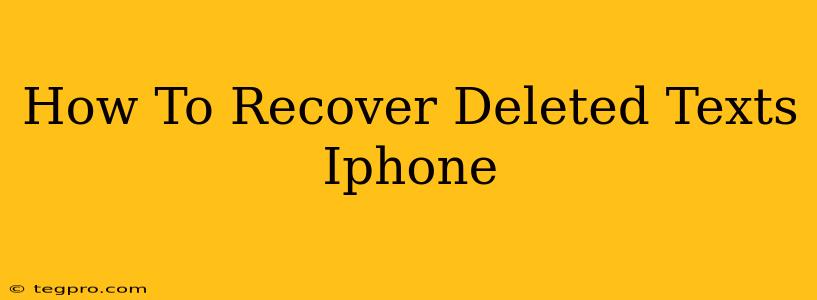 How To Recover Deleted Texts Iphone