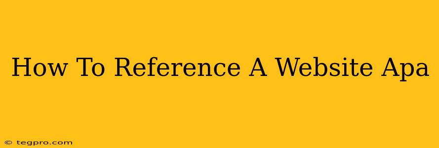 How To Reference A Website Apa