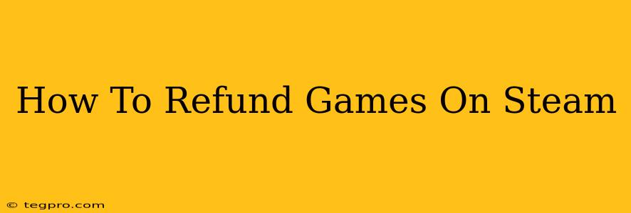 How To Refund Games On Steam