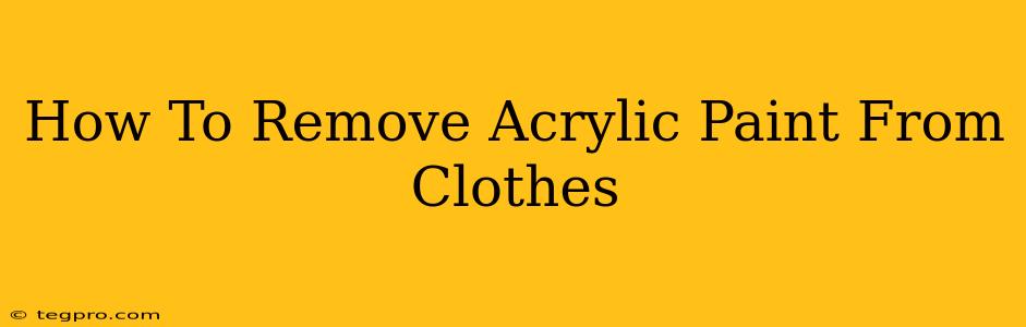 How To Remove Acrylic Paint From Clothes