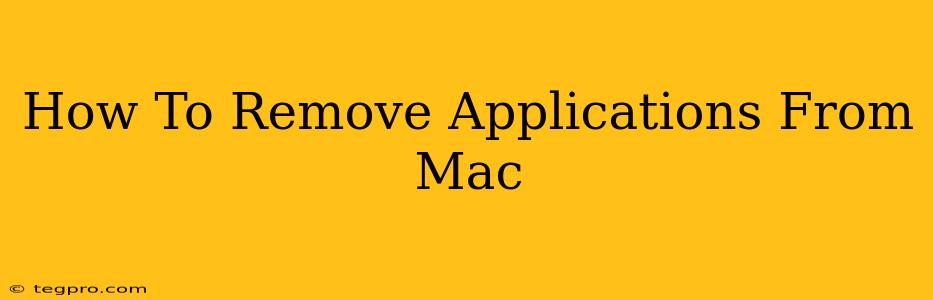 How To Remove Applications From Mac