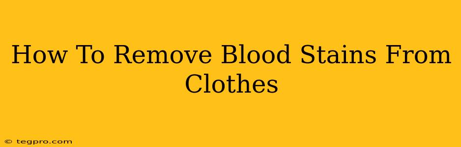 How To Remove Blood Stains From Clothes