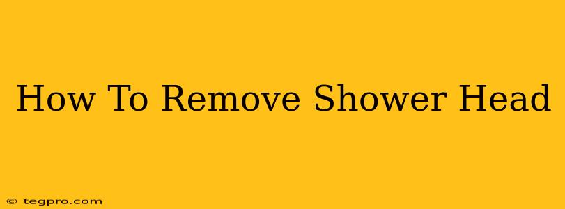 How To Remove Shower Head