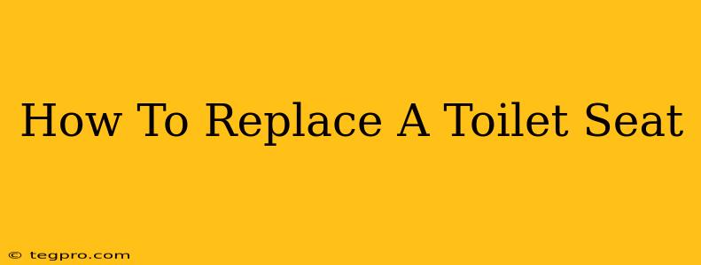 How To Replace A Toilet Seat