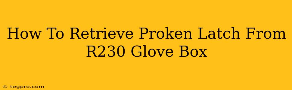 How To Retrieve Proken Latch From R230 Glove Box