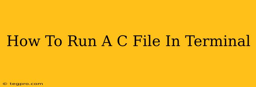 How To Run A C File In Terminal