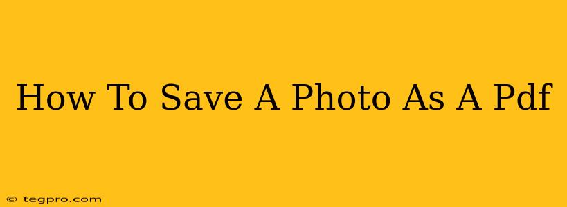 How To Save A Photo As A Pdf