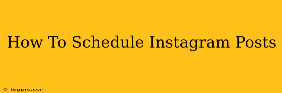 How To Schedule Instagram Posts