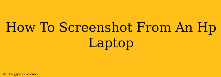 How To Screenshot From An Hp Laptop