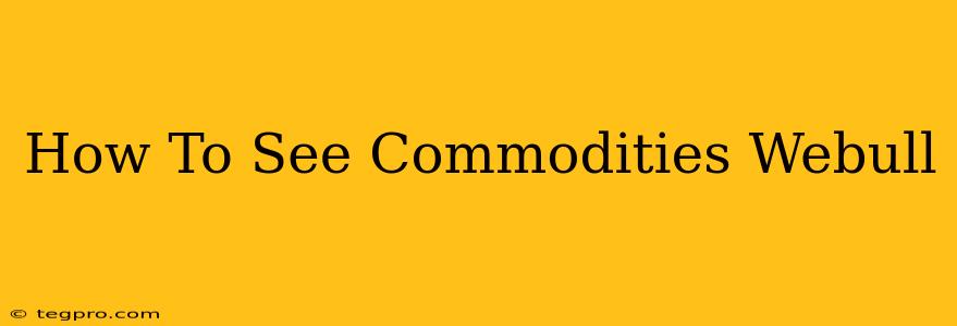 How To See Commodities Webull