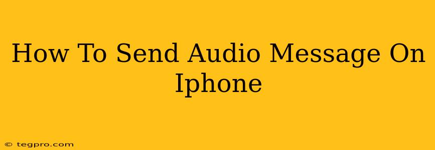 How To Send Audio Message On Iphone