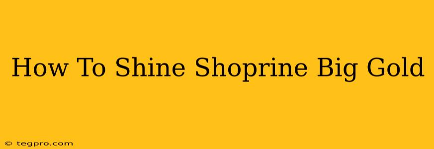 How To Shine Shoprine Big Gold