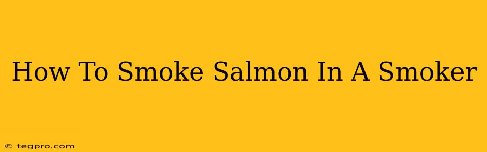 How To Smoke Salmon In A Smoker