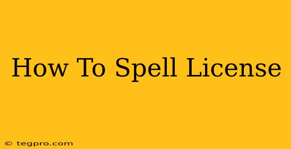 How To Spell License