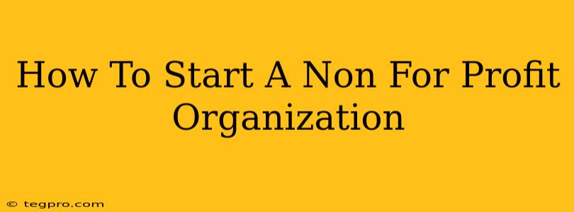 How To Start A Non For Profit Organization