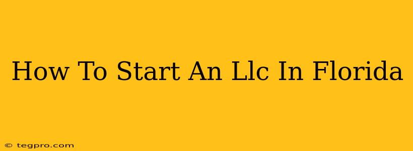 How To Start An Llc In Florida