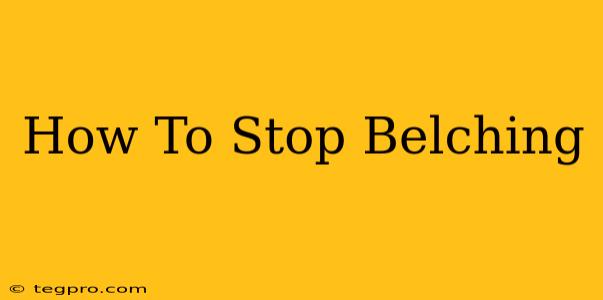 How To Stop Belching