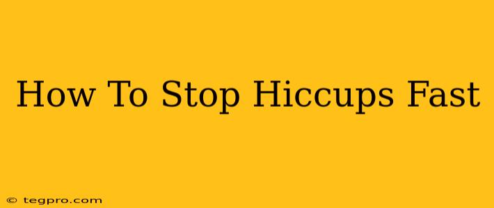 How To Stop Hiccups Fast