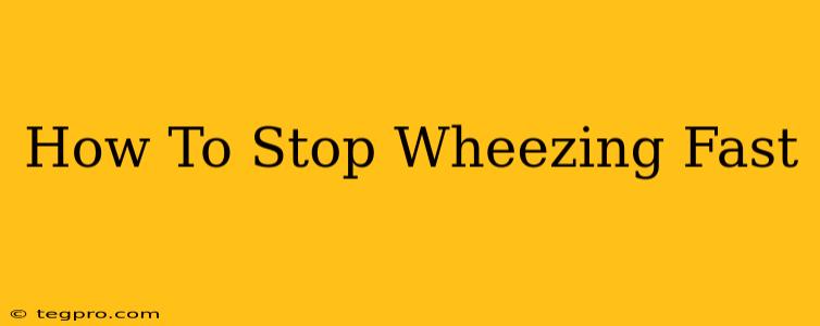 How To Stop Wheezing Fast