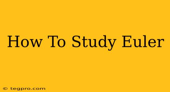 How To Study Euler