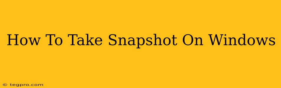 How To Take Snapshot On Windows