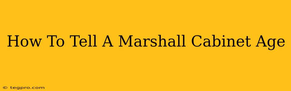 How To Tell A Marshall Cabinet Age