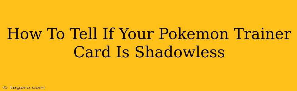 How To Tell If Your Pokemon Trainer Card Is Shadowless